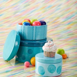 New 3 round pottery ceramic boxes handmade